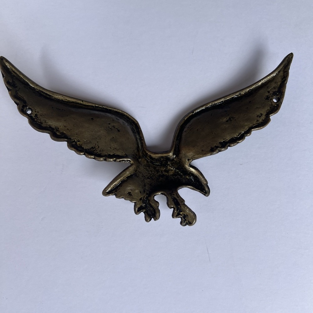 Vintage Cast Metal Brass Eagle Wall Hanging Office Home Decoration 9" - Picture 5 of 8